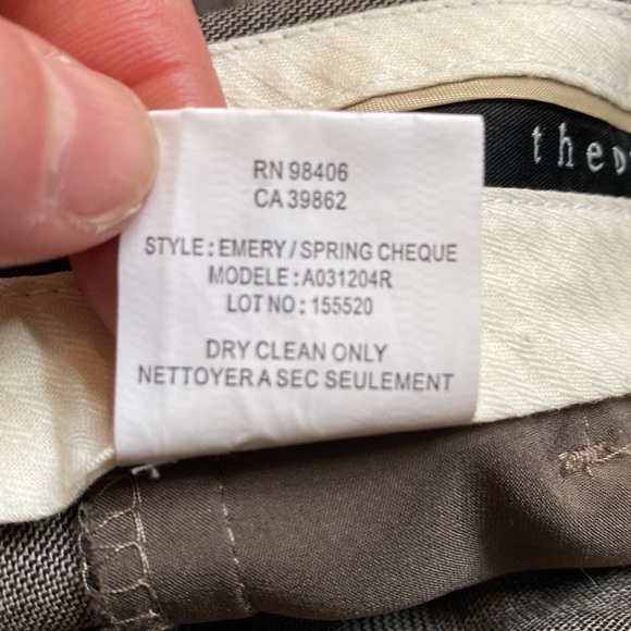 Theory Emery Spring Cheque Dress Pants 6 x 34L - Picture 7 of 7